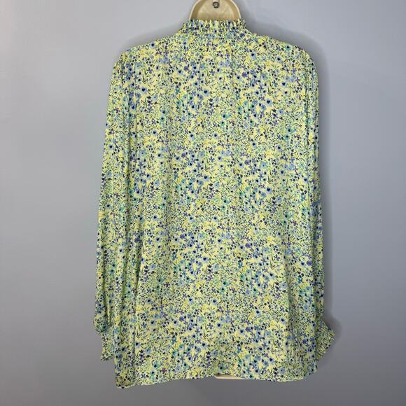 SummerSalt The All Dressed Up Button Up Blouse Floral Smock Collar Cuff 2XL - Picture 3 of 13